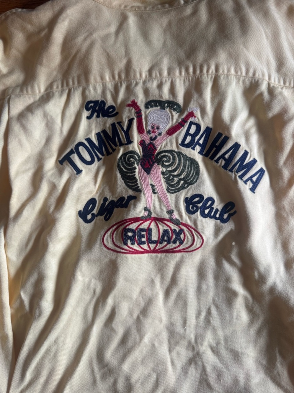 Tommy Bahama Cream Short-Sleeve Embroidered Cigar Club Shirt